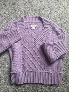 Anthropologie Maeve lavender cable knit sweater